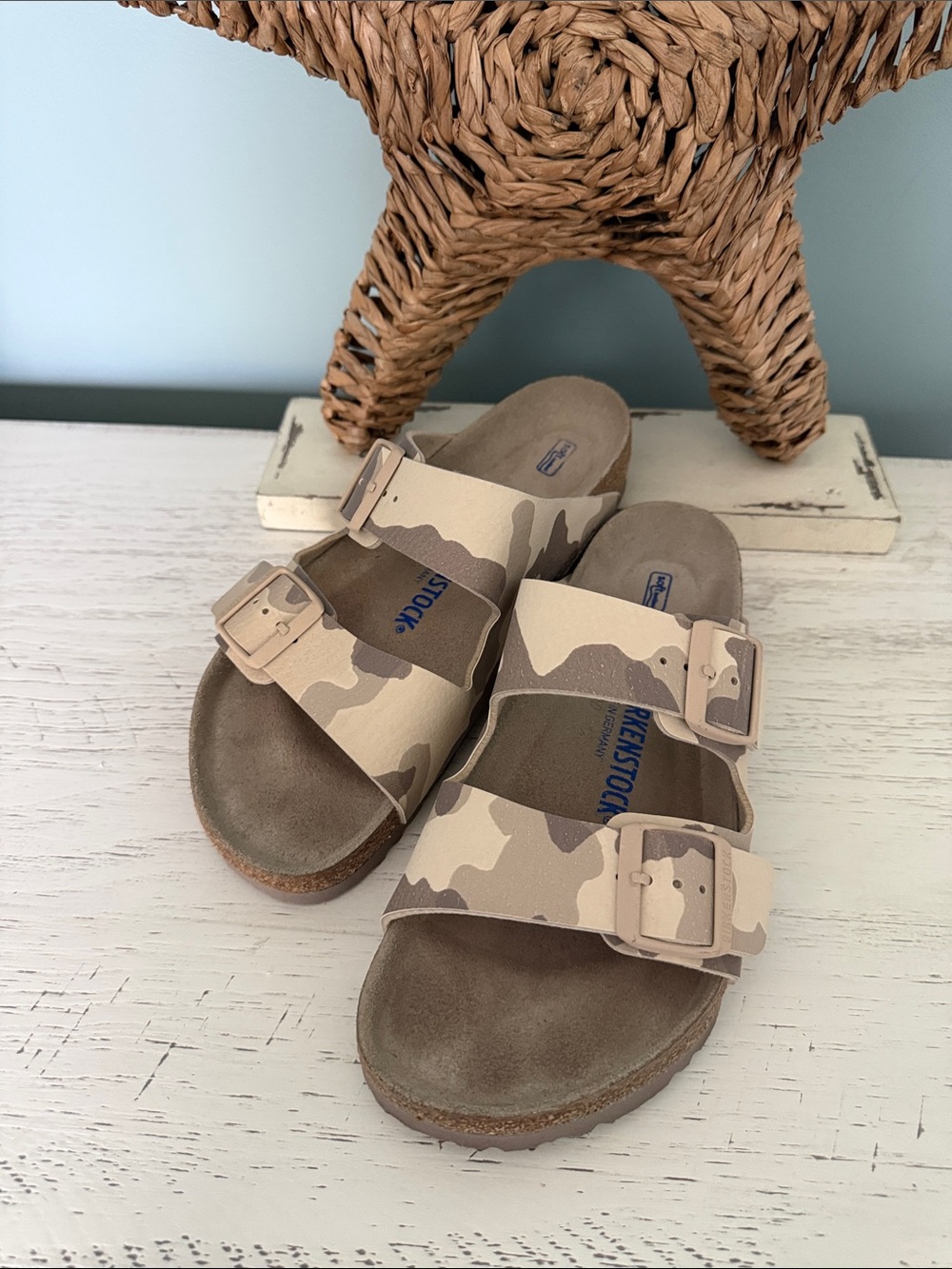 Birkenstock Arizona Sandals in Beige Camo